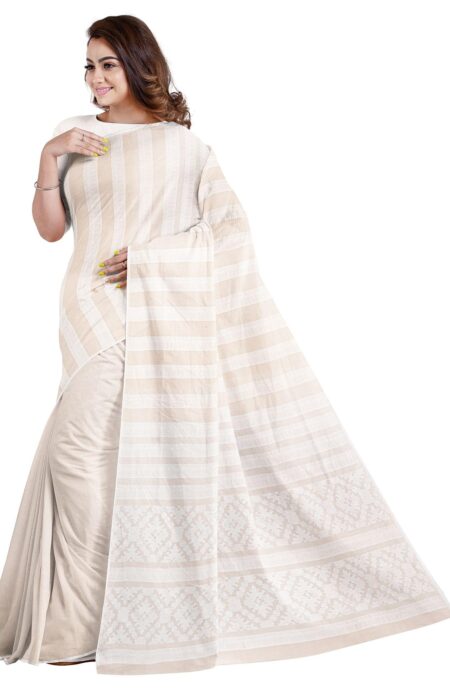 Tangail Cotton Saree With Tassel - Image 2