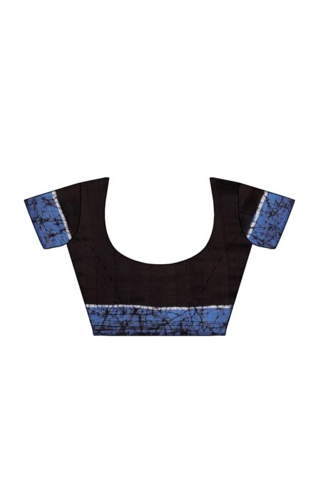 Batik Silk Saree Blue - Image 5