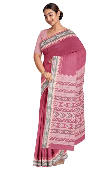 Tangail Cotton Saree With Tassel - Image 3