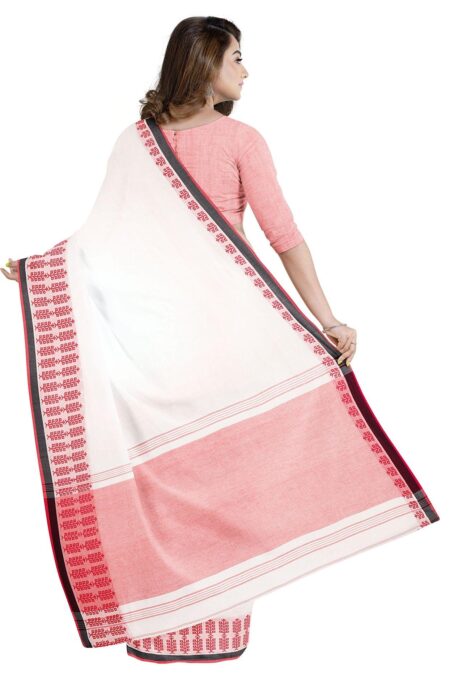 Tangail Cotton Saree With Tassel - Image 3