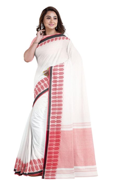 Tangail Cotton Saree With Tassel
