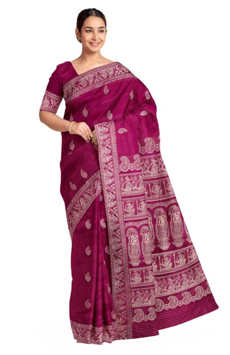 Baluchari Silk Saree Magenta