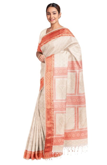 Handwoven Tangail Silk Saree - Image 3