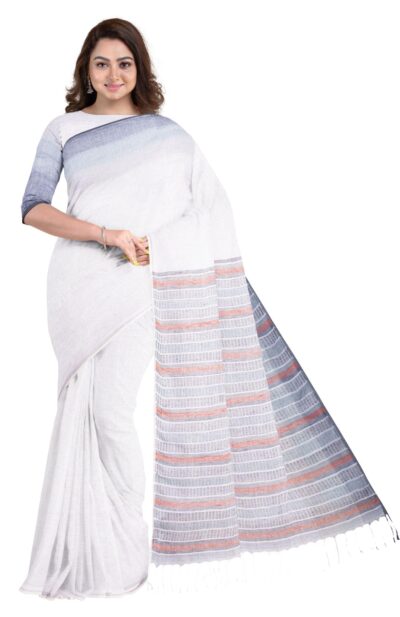 Handwoven Linen Saree