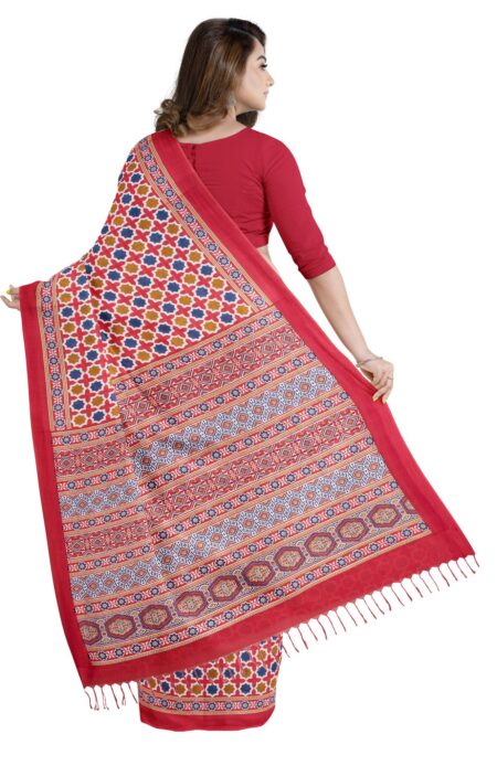 Printed Cotton Saree - Image 3