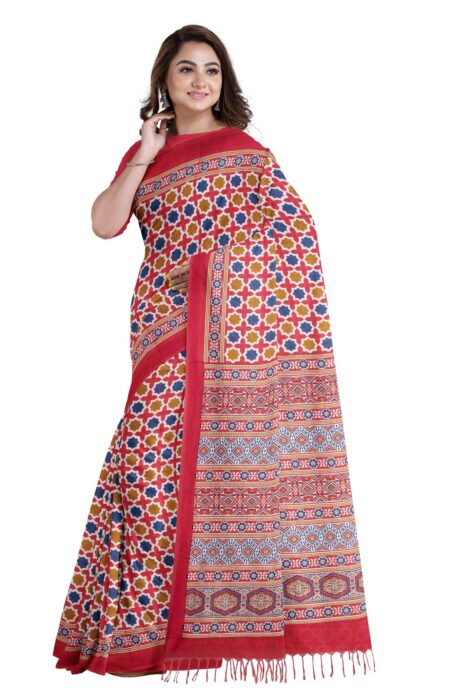 Printed Cotton Saree - Image 2