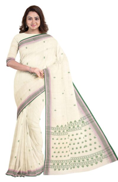 Handloom Cotton Silk Saree Off-White