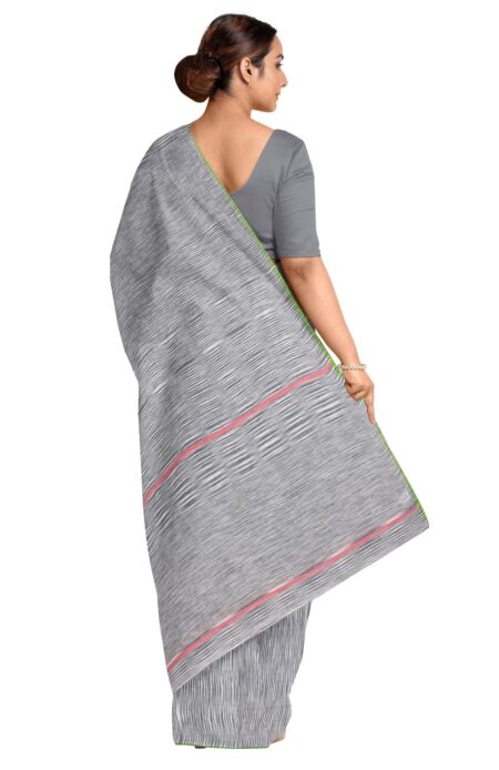Tie Dye Tangail Cotton Saree with Tassel - Image 3