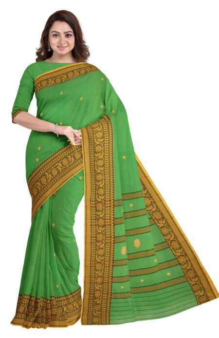 Handwoven Begumpuri Cotton Saree with Tassel