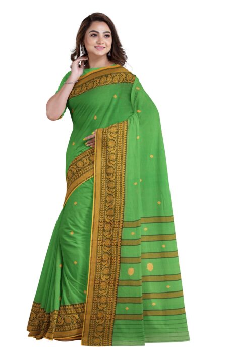 Handwoven Begumpuri Cotton Saree with Tassel - Image 2