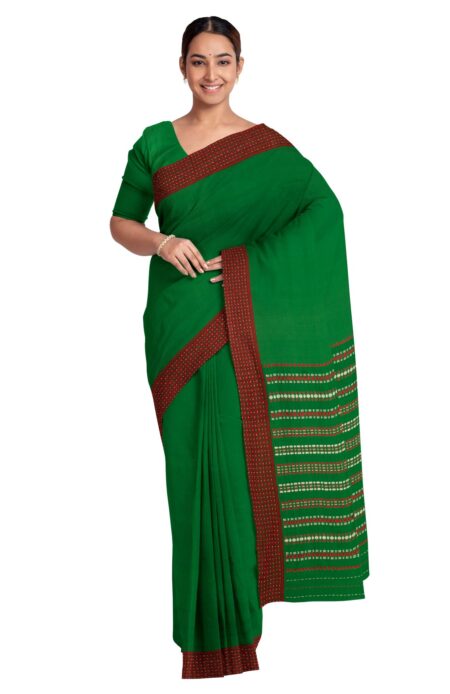 Handwoven Begumpuri Cotton Saree with Tassel