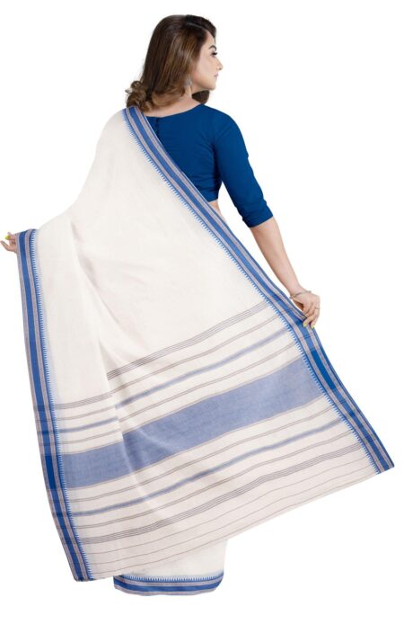 Handwoven Begumpuri Cotton Saree with Tassel - Image 3