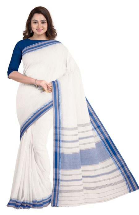 Handwoven Begumpuri Cotton Saree with Tassel