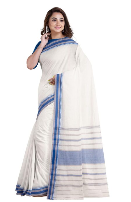 Handwoven Begumpuri Cotton Saree with Tassel - Image 2