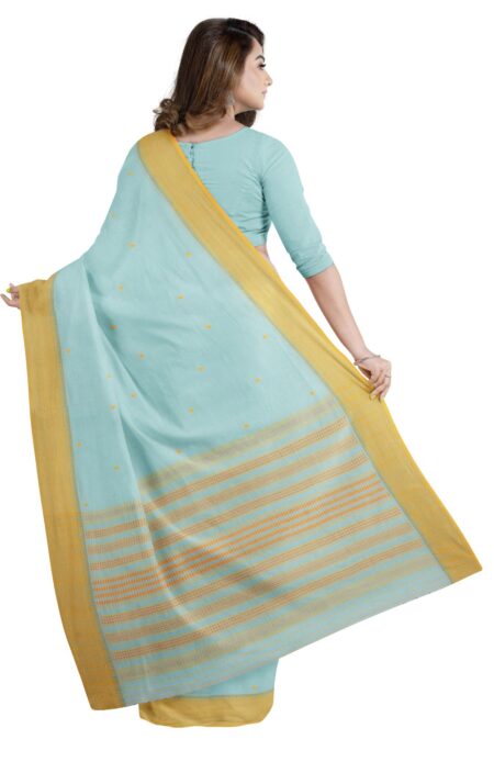 Handwoven Begumpuri Cotton Saree with Tassel - Image 2