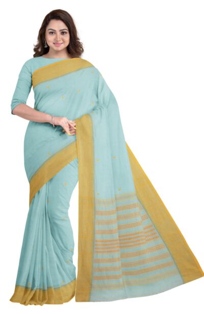 Handwoven Begumpuri Cotton Saree with Tassel