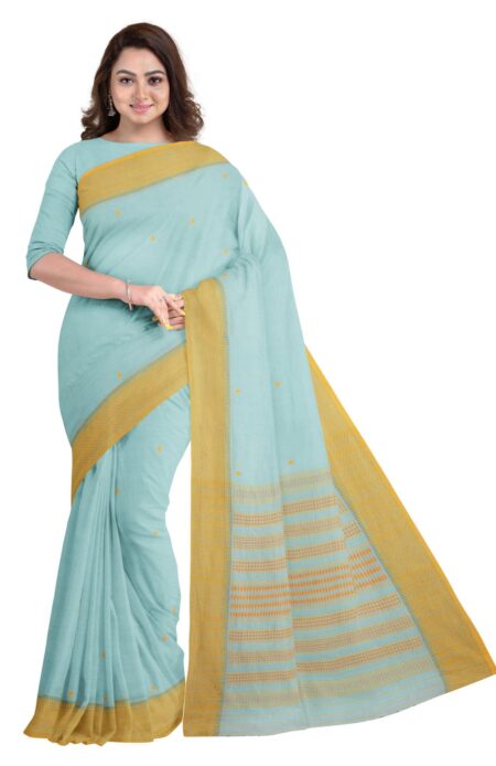 Handwoven Begumpuri Cotton Saree with Tassel
