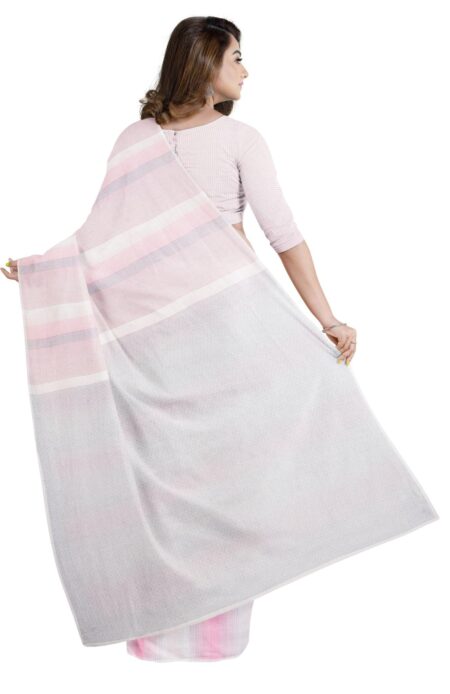 Handwoven Cotton-Silk Saree with Tassel - Image 3