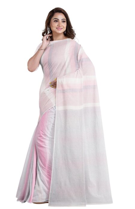 Handwoven Cotton-Silk Saree with Tassel - Image 2