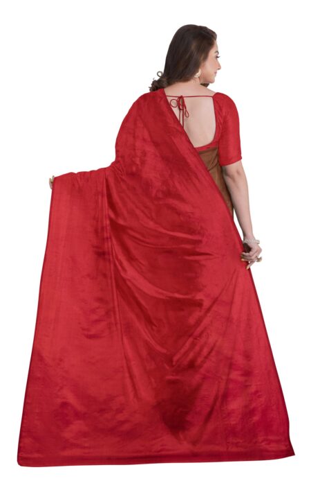 Tangail Satin Silk Saree with Tassel - Image 3