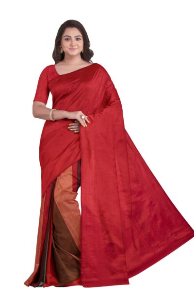 Tangail Satin Silk Saree with Tassel