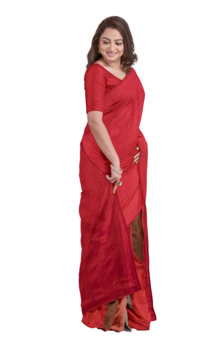 Tangail Satin Silk Saree with Tassel - Image 2