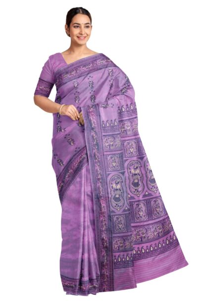 Baluchari Meena Silk Saree - Purple