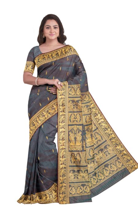 Baluchari Silk Saree - Grey