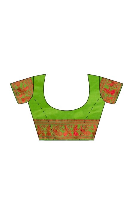 Swarnachari Silk Saree - Green - Image 5