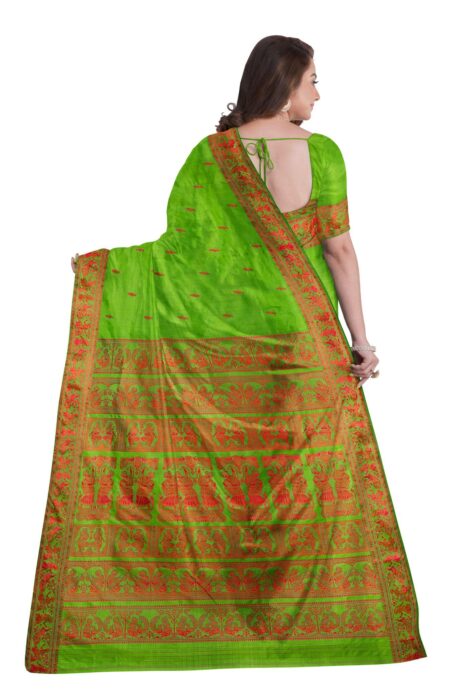Swarnachari Silk Saree - Green - Image 2