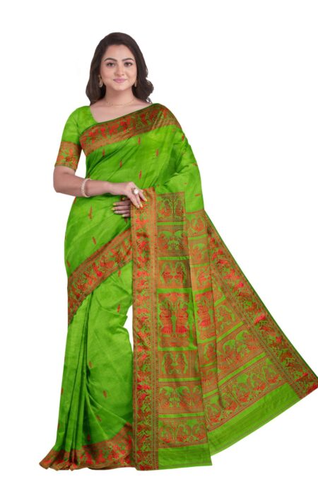 Swarnachari Silk Saree - Green