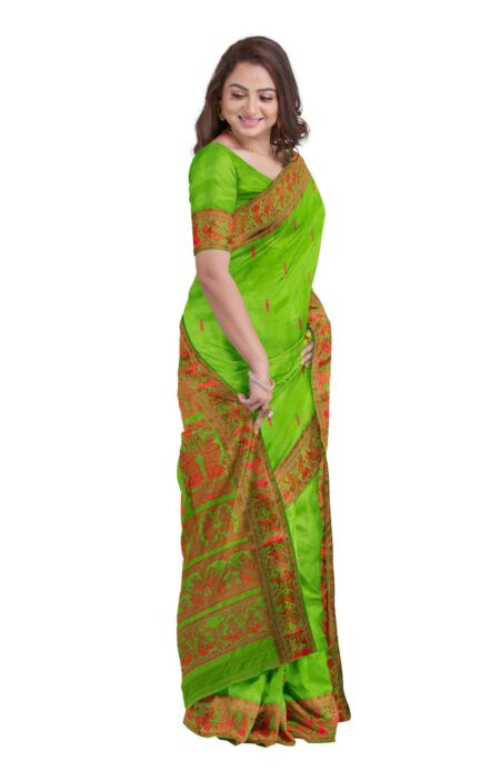 Swarnachari Silk Saree - Green - Image 3