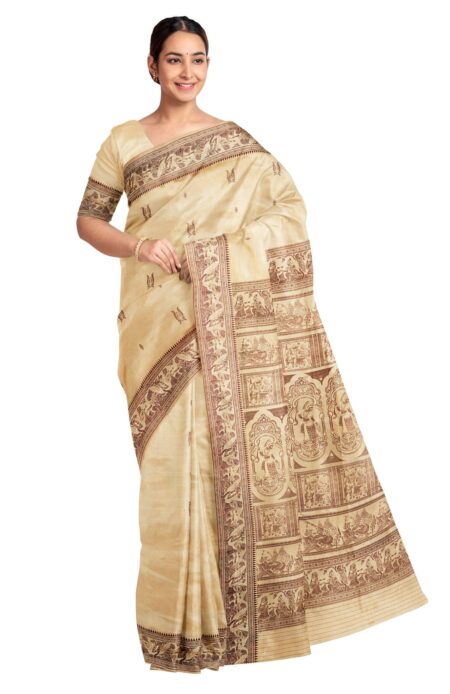 Baluchari Silk Saree Off-White