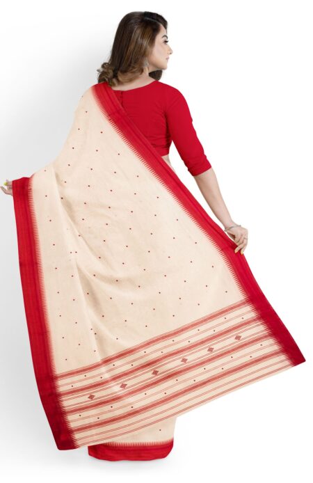 Handwoven Dhaniakhali Cotton Saree - Image 3