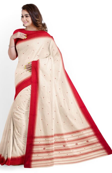 Handwoven Dhaniakhali Cotton Saree - Image 2