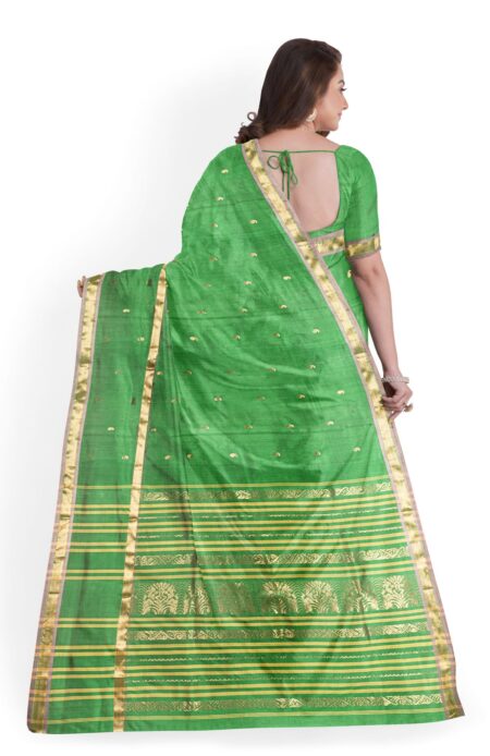 Garod Silk Saree - Green - Image 3