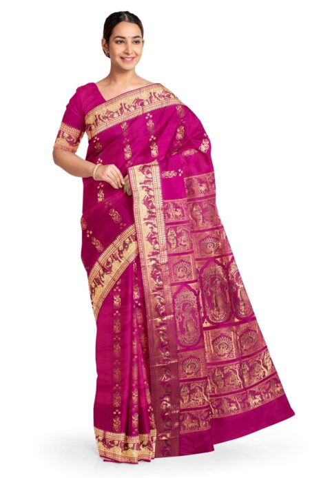 Baluchari Silk Saree Pink