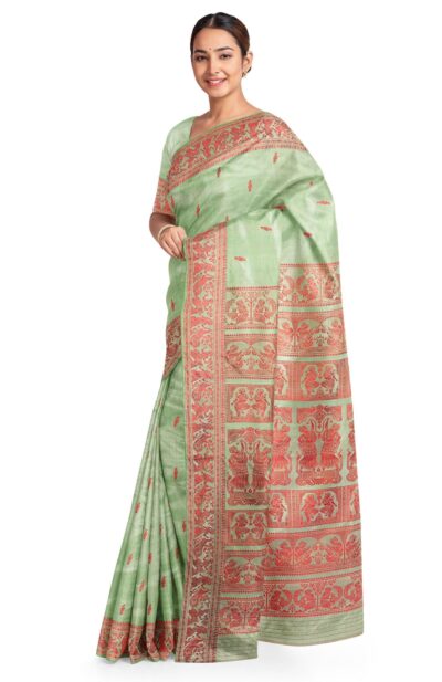 Baluchari Silk Saree Green