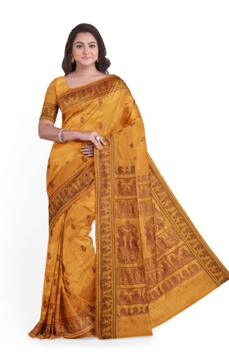 Baluchari Silk Saree Yellow