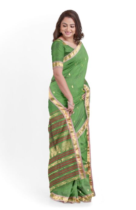 Garod Silk Saree - Green - Image 2