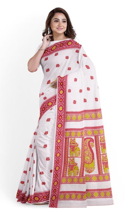Handspun Cotton Baluchari Saree - Image 2