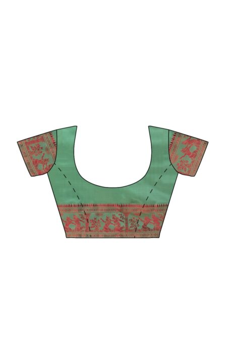 Baluchari Saree Green - Image 4
