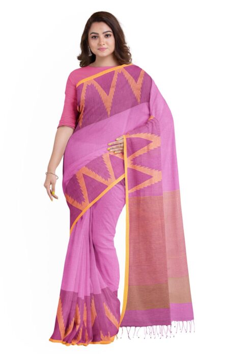 Cotton Jamdani Saree Purple