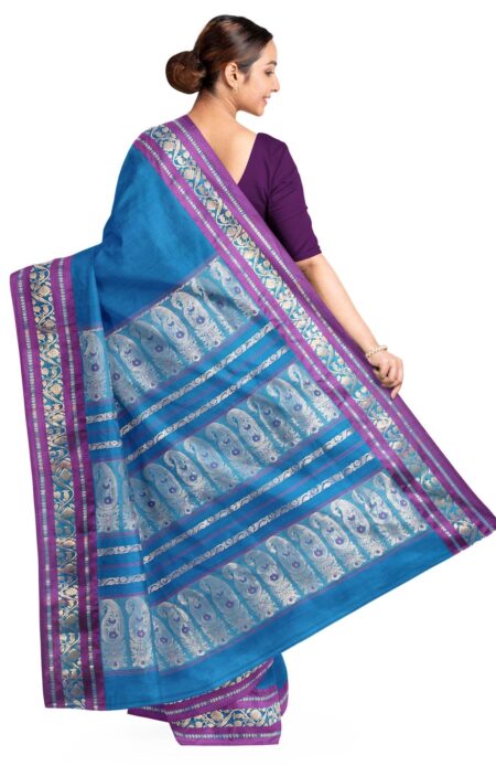 Garod Silk Saree Blue - Image 2