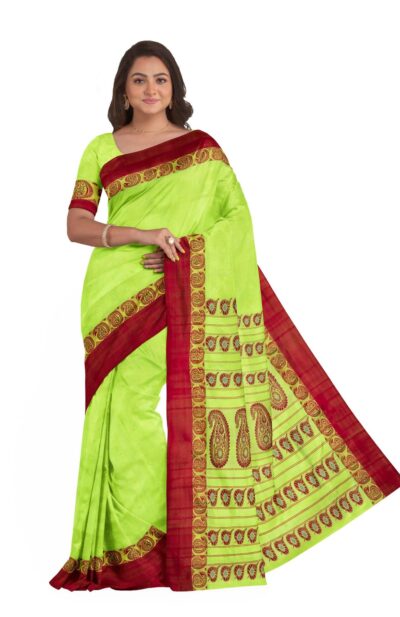 Garod Silk Saree Neon Green