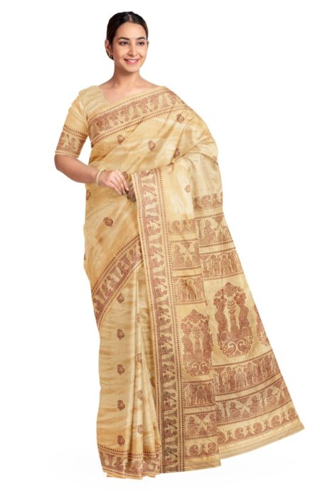 Baluchari Silk Saree  Beige