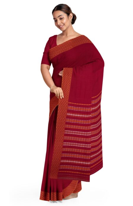 Handwoven Begumpuri Cotton Saree - Red