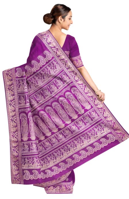 Baluchari Silk Saree Purple - Image 2