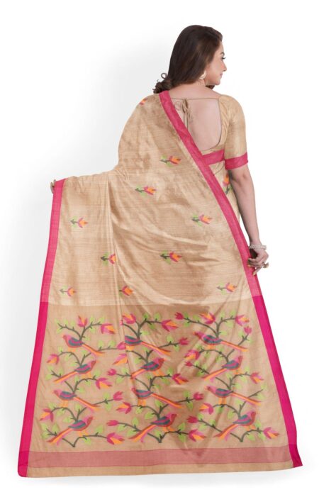 Handwoven Matka Silk Jamdani Saree - Image 2