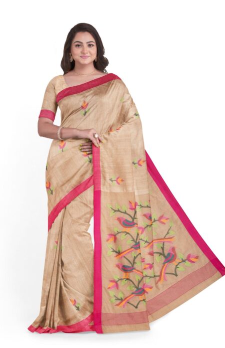 Handwoven Matka Silk Jamdani Saree